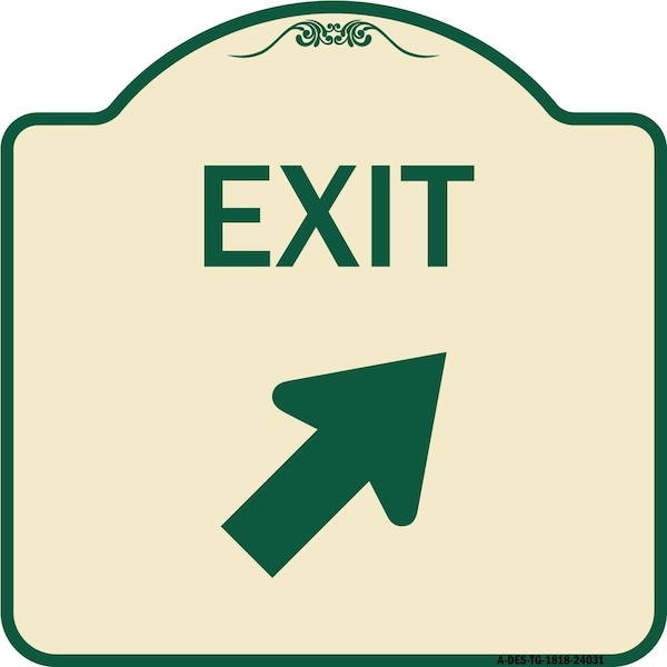 Exit Exit with Right Arrow Heavy-Gauge Aluminum Architectural Sign, 18" H, 18" L, TG-1818-24031